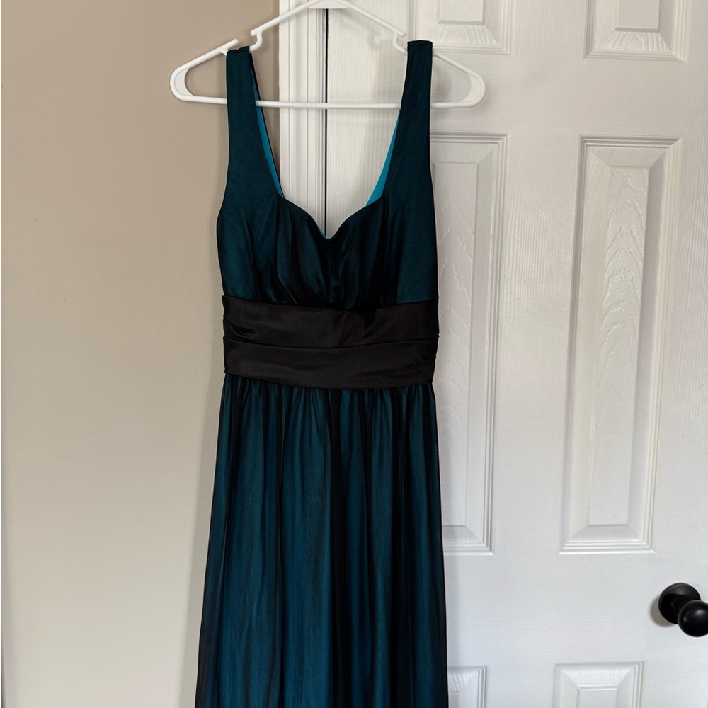 Onyx Nite Blue and Black Midi Dress